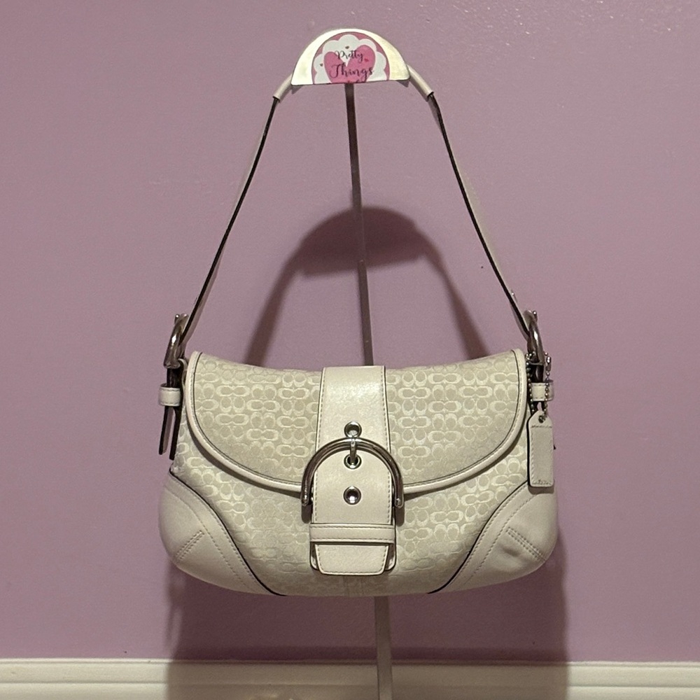 Coach Cream Shoulder Bag with Buckle